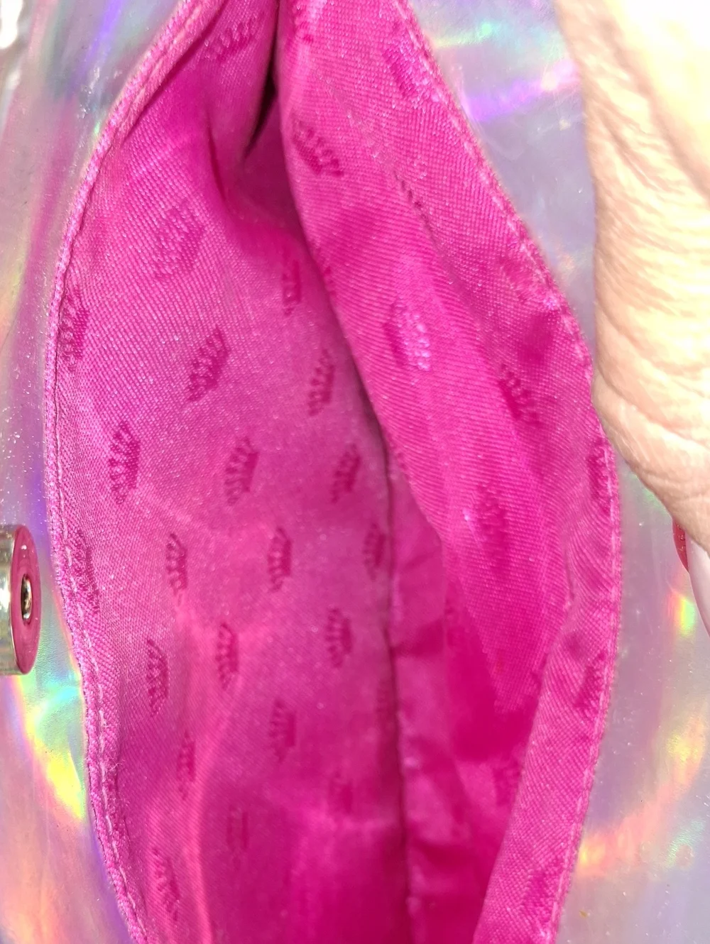 Juicy Couture Holographic Iridescent Satchel - Gold Hardware
